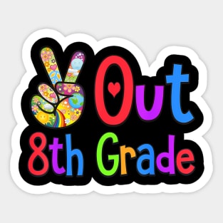 Peace Out 8th Grade Last Day of School Eighth Grade Grad Sticker